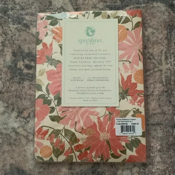 Spartina 449 Floral Notebook - Pink and Green - Picture 2 of 2
